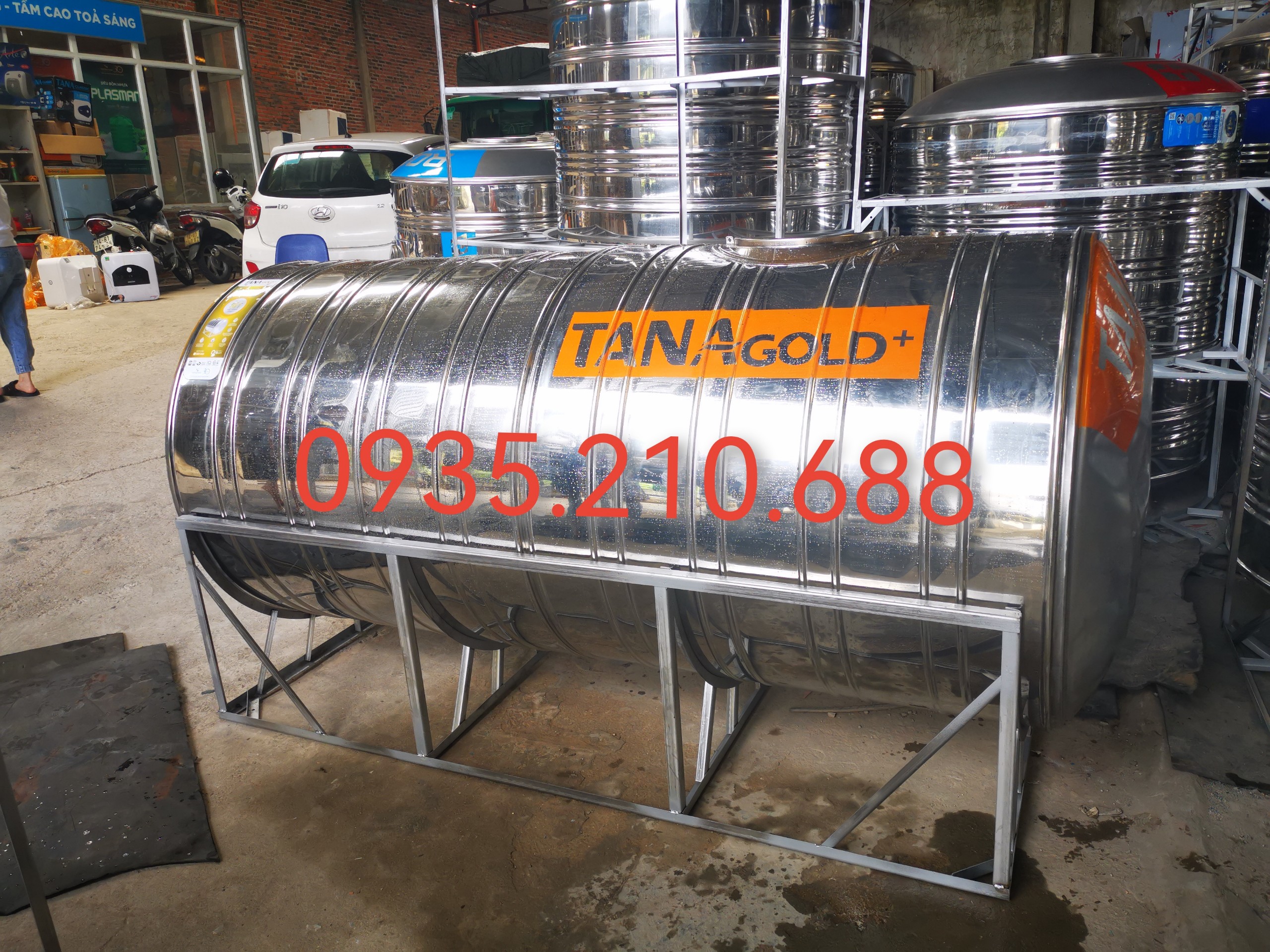 Bồn Nước Inox Tân Á Gold+ 3000L Ngang ( Ø1140 )